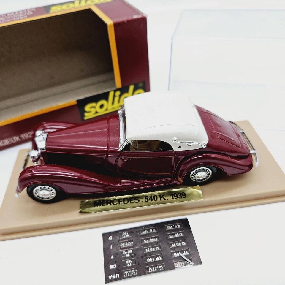 Solido 1939 Mercedes 540K Maroon Diecast Model Car in Original Box  - Image 2 of 4