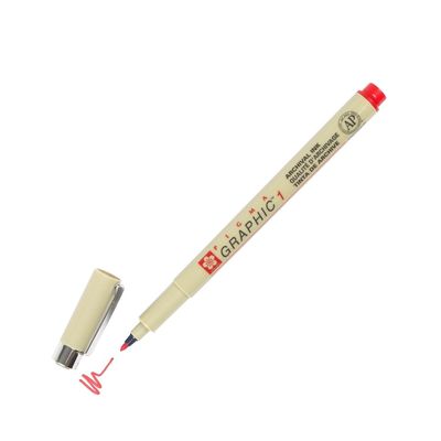 XSDK1-19 Sakura Pigma Graphic Marker Pen, 1.0mm Tip, Red, Pack of 1