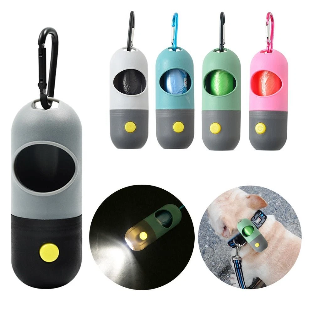 Poop bag clearance dispenser with light