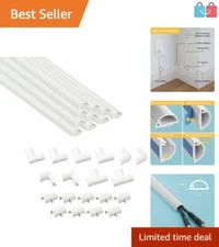 10-Pc Half Round Cable Hider with Accessories - Easy Peel & Stick Installation