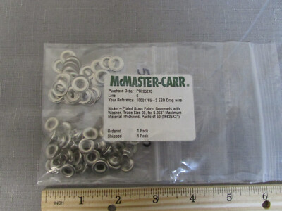 McMaster-Carr Nickel Plated Brass Fabric Grommets Trade Size 00 50 Pairs New