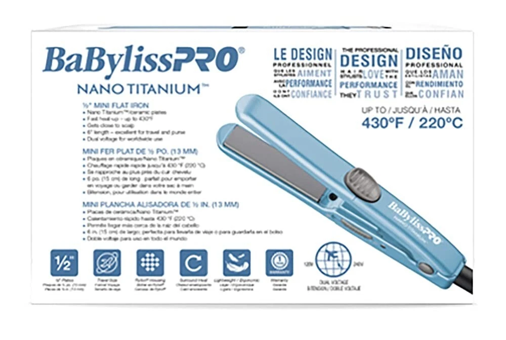 Nano Titanium Mini Flat Iron by BABYLISS PRO BNT3050UC