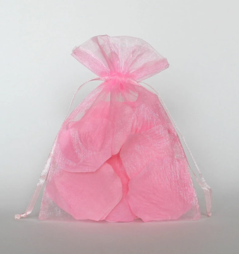 Organza Gift Bags, Pink Sheer Favor Bags with Drawstring for Packaging, Pack of  - Picture 1 of 5