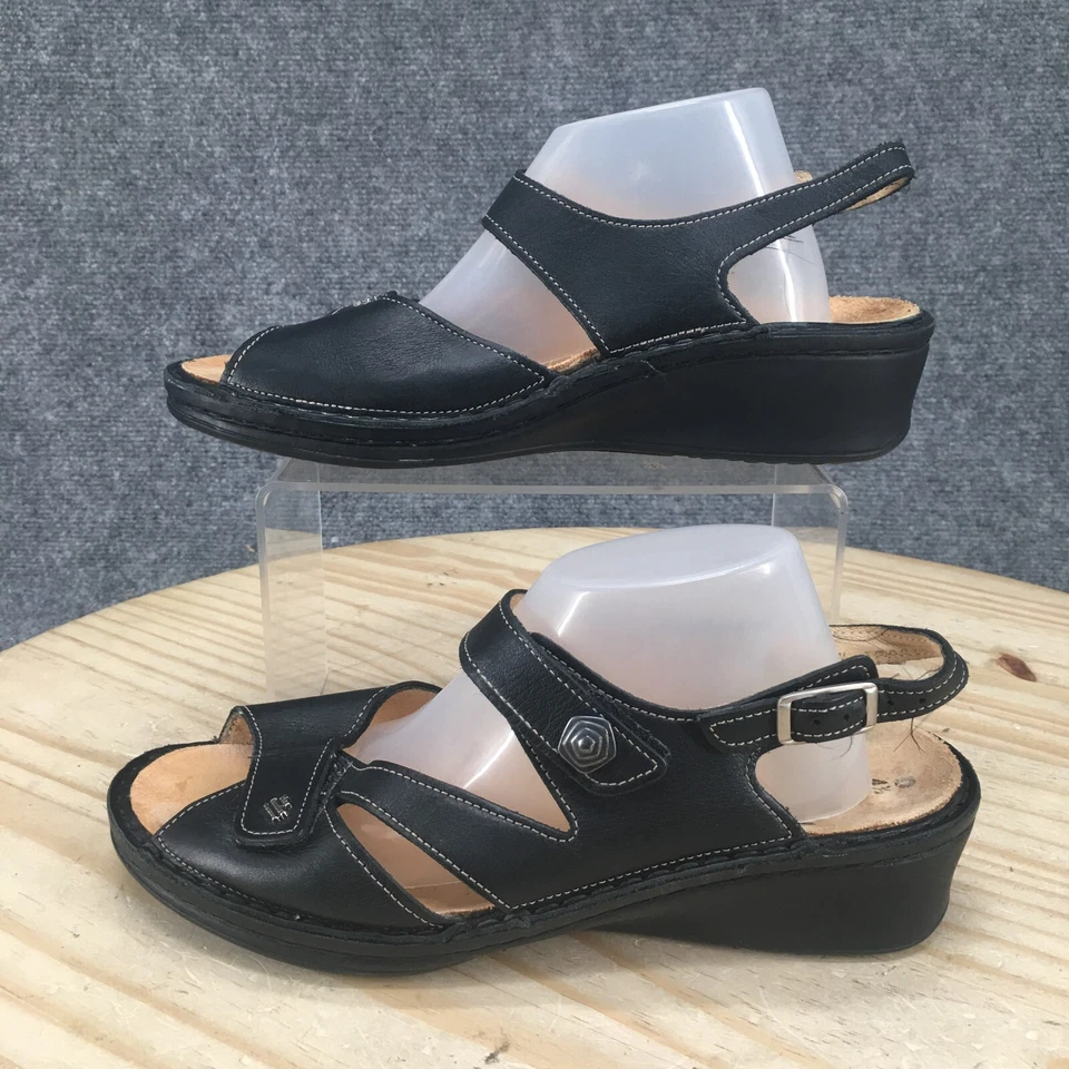Finn Comfort Sandals Womens US 7 UK 4.5 Slingback Strappy Black Leather Buckle - Image 2 of 4