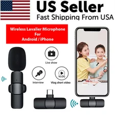 Lavalier Microphone Wireless Audio Video Recording Mini Mic For Android/iPhone