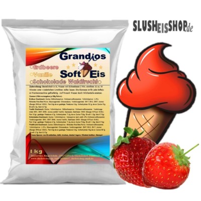 (ab 8,49 /kg) Softeis Eispulver 1kg - 10Kg Softeispulver Erdbeere Soft Eis Mix