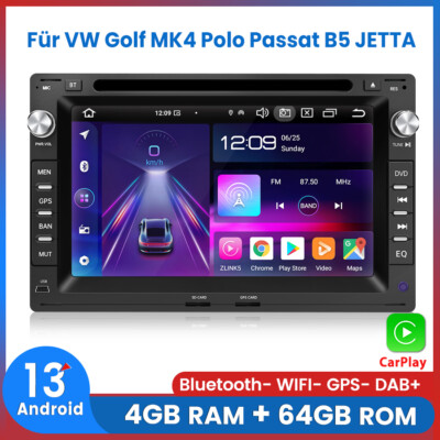 7'' Android 13 64GB Autoradio GPS Navi DAB+ Für VW Golf MK4 Polo Passat B5 JETTA