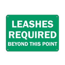 Horizontal Metal Sign Multiple Sizes Leashes Required Beyond Pet Animal