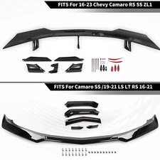 Fits For 16-22 Chevy Camaro 1LE Style Front Bumper Lip/Rear Trunk Wing Spoiler