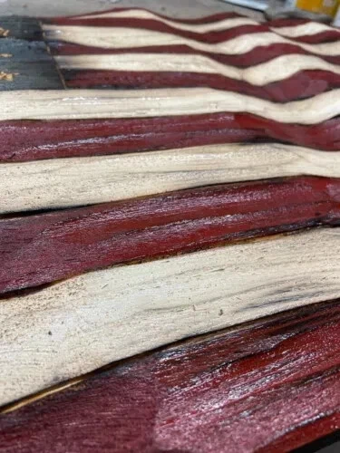 Wooden American Flag, Patriotic Flag, Charred American Flag, Rustic Designer - Image 4 of 4