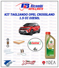KIT TAGLIANDO OPEL CROSSLAND  2018   1.5 DIESEL , 4 FILTRI + 4 LT CASTROL  5W30