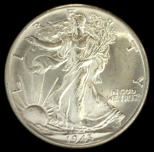 1943 SILVER Walking Liberty Half Dollar BU Walker Uncirculated 50 Cents Coin