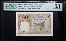 50 Francs 1952 Somali PMG 63
