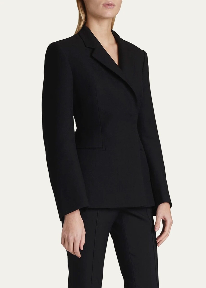 68726 auth ALAIA black wool gaberdine A TAILORED Blazer