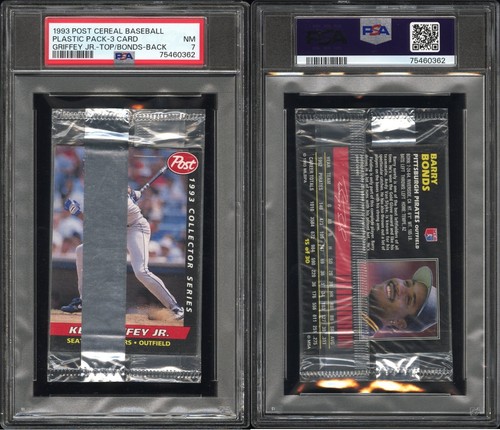 1993 Post Cereal Baseball Cello Pack Ken Griffey Jr On Top PSA 7 NM 75460362