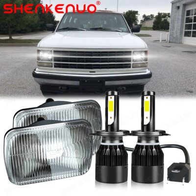 Pair 7x6'' 5x7''LED Headlights HI-Lo For Chevy C1500 C2500 C3500 Suburban pickup