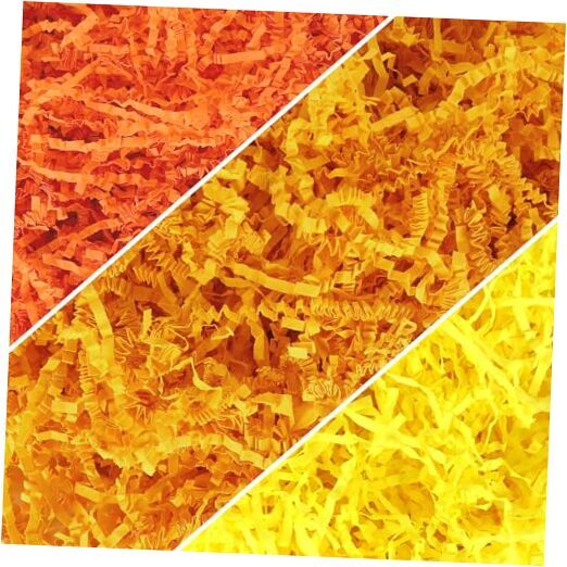 10.6oz Fall Crinkle Cut Paper Shred Filler Boxes Filler Paper 3 Yellow Orange