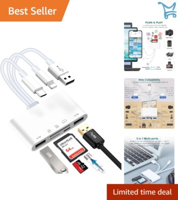 7-in-1 Memory Card Reader USB-C SD TF Multi-Device Plug & Play
