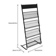 Office Newspaper Rack Magazine Stand Literature Holder Book Magazine Display