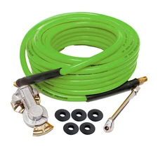 Glad Hand Air Hose Inflator Kit 3/8" x 50 ft w/ Dual Foot Chuck 300 PSI Heavy w