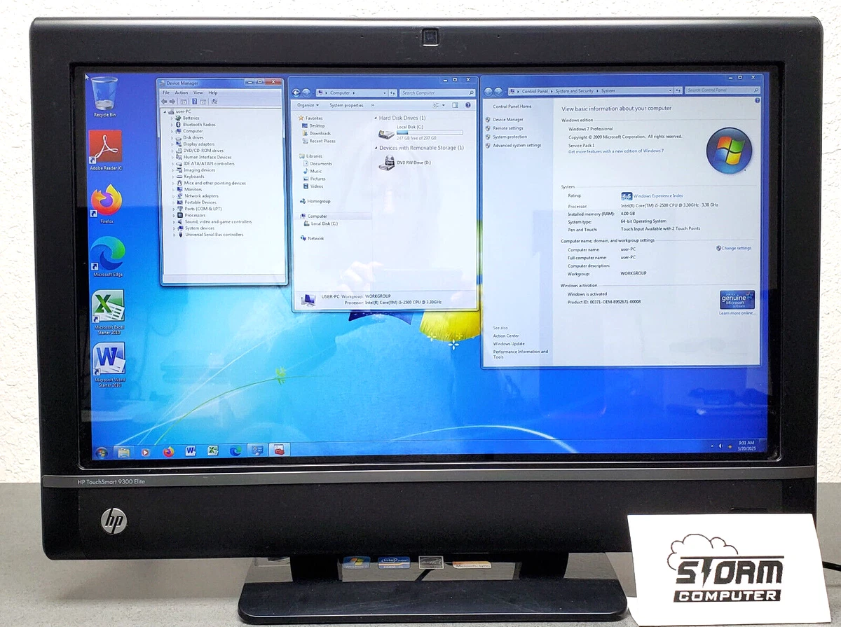 HP TouchSmart PC Desktops and All 3.00-3.49 GHz Processor Speed-In