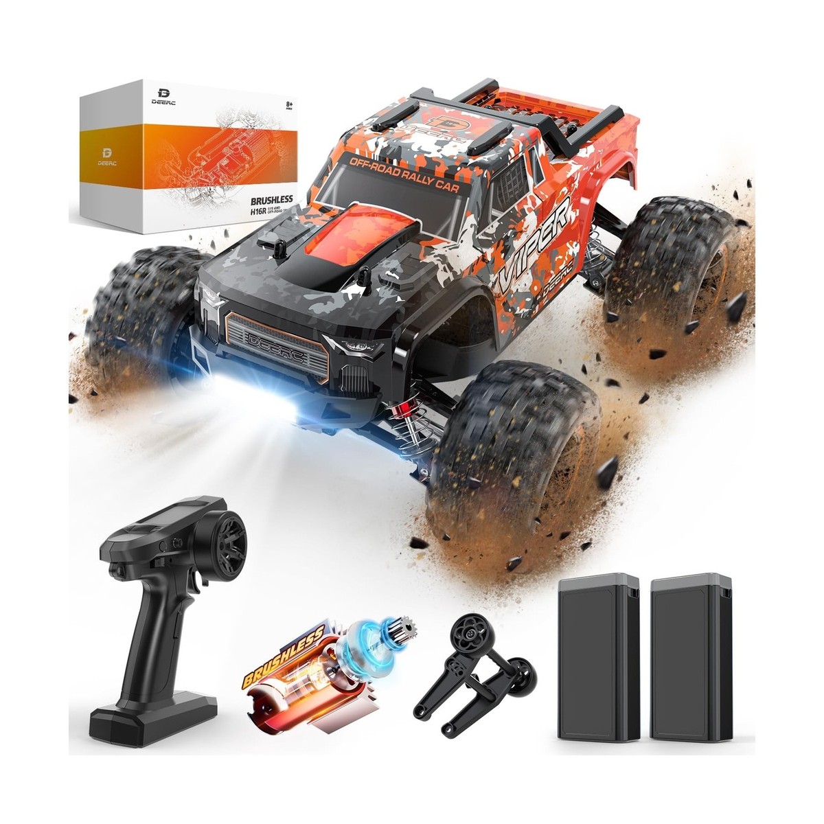 DEERC H16R Brushless 1:16 4×4 RC Truck DEERC H16R Brushless Fast RC Cars,1:16 52KM/H High Speed