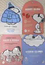Peanuts Snoopy Sheet Face Masks Celavi 4pc NEW LOT Berry Glow Cool Cozy More