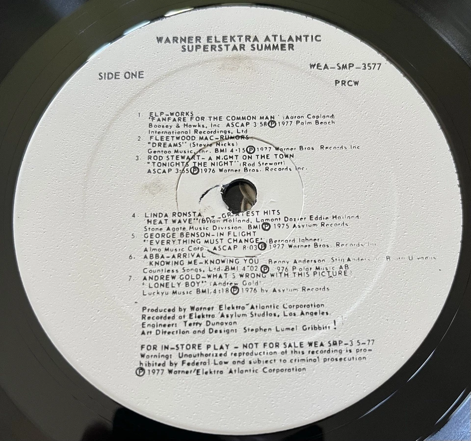 Rare SUPERSTAR SUMMER - Various Comp 2LP promo 1977 Warner Elektra Atlantic /NM - Image 3 of 4