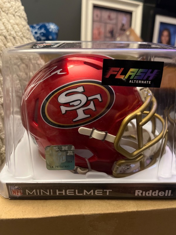 Ricky Pearsall autographed mini flash alternate 49er's helmet beckett certified