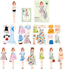 Set Di Bambole Magnetiche Da Vestire – Libro Giocattolo Con Adesivi Di Carta Pri
