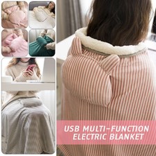 USB Electric Heated Blanket Warm Throw Poncho Wrap Blanket Heated Shawl Portable