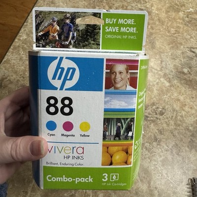 Genuine HP 88 Printer Ink Cartridge Combo Color 3 Pack Expired