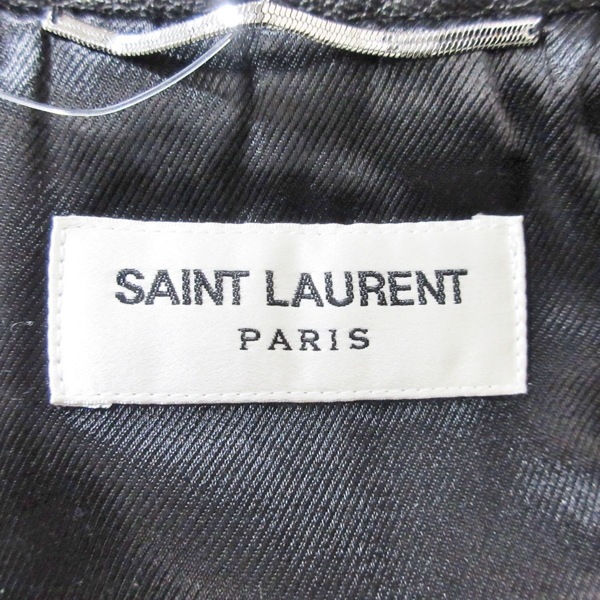 Giacca pelle agnello Saint Laurent Paris Rider danneggiata zip primavera autunno usata