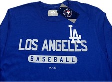 Los Angeles Dodgers Blue Majestic Long Sleeve T Shirt Mens Medium New 