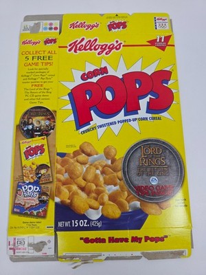 Kellogg's Corn Pops Lord of The Rings Return of The King Cereal Box 2003