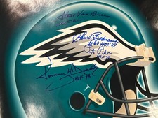 STEVE VAN BUREN CHUCK BEDNARIK PETE PIHOS TOMMY MCDONALD SIGNED EAGLES POSTER
