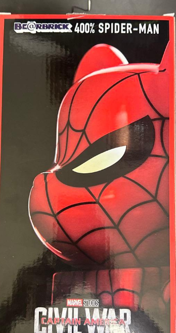 BE@RBRICK Spider-Man 400% Civil War Captain America Happy Kuji L