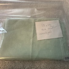 18 X 13 32 Ct Overdyed Green Linen Cross Stitch Fabric