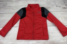 Under Armour Youth 6 Unisex Tracksuit Jacket YSM Red Black Full Zip Free Ship