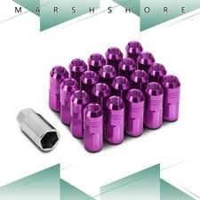 20pcs 12mmx1.25 Extended Closed End Purple Aluminum 50mm Rim Lug Nut Wadapter