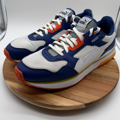 #ad PUMA R78 FUTR Men#x27;s Size 13 White Elektro Blue Sneakers 0562 $33.11
