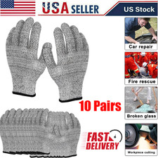 10 Pairs Level 5 Cut Resistant Gloves Safety Protection for Kitchen Work M/L/XL