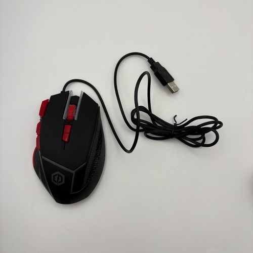 CyberPowerPC Gaming Optical Mouse Wired USB Black & Red WORKS - Picture 9 of 11