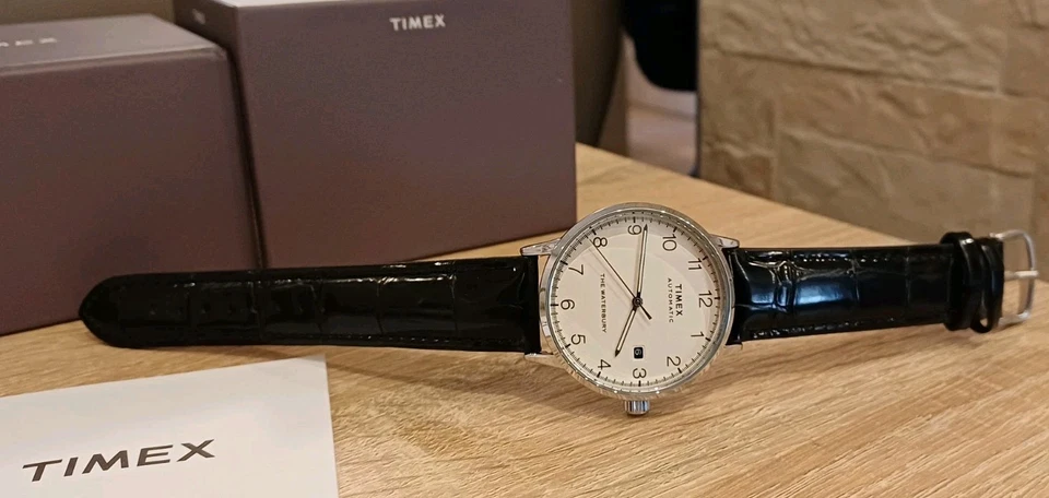 Orologio Uomo Automatico  Timex Pelle Silver White **Bellissimo** !!! - Immagine 4 di 4