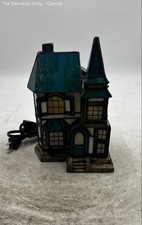 Tiffany Style Home Decorative Corded Electric House Shape Table Lamp