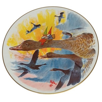 VTG 1981 Rien Poortvliet Gnomes On Ducks Plate Three Up Up and Away Autumn 8.5'' 