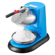 Commercial Ice Crusher 220LBS/H Electric Snow Cone Maker Shaved Ice Blue