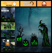 3 Pcs Halloween Witch Yard Signs with Metal Stakes - Outdoor Decor for Halloween