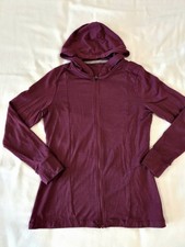 Ibex Full Zip Lightweight Merino Wool Jacket Wine Hoodie Women's Size Small