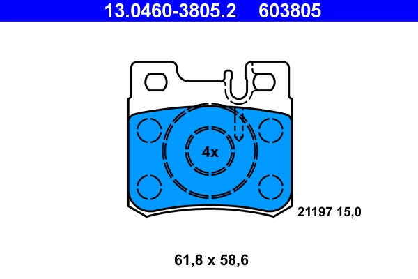 Bremsscheiben-BremsbeläGe-Kit ATE 13.0460-3805.2 MERCEDES-BENZ 001 420 02 20-image
